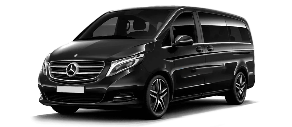 Black Mercedes V-Class MPV 8 for Esher Cars group travel